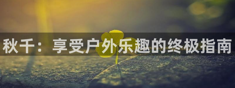 富联娱乐合作 58534I 娱乐：秋千：享受户外乐趣